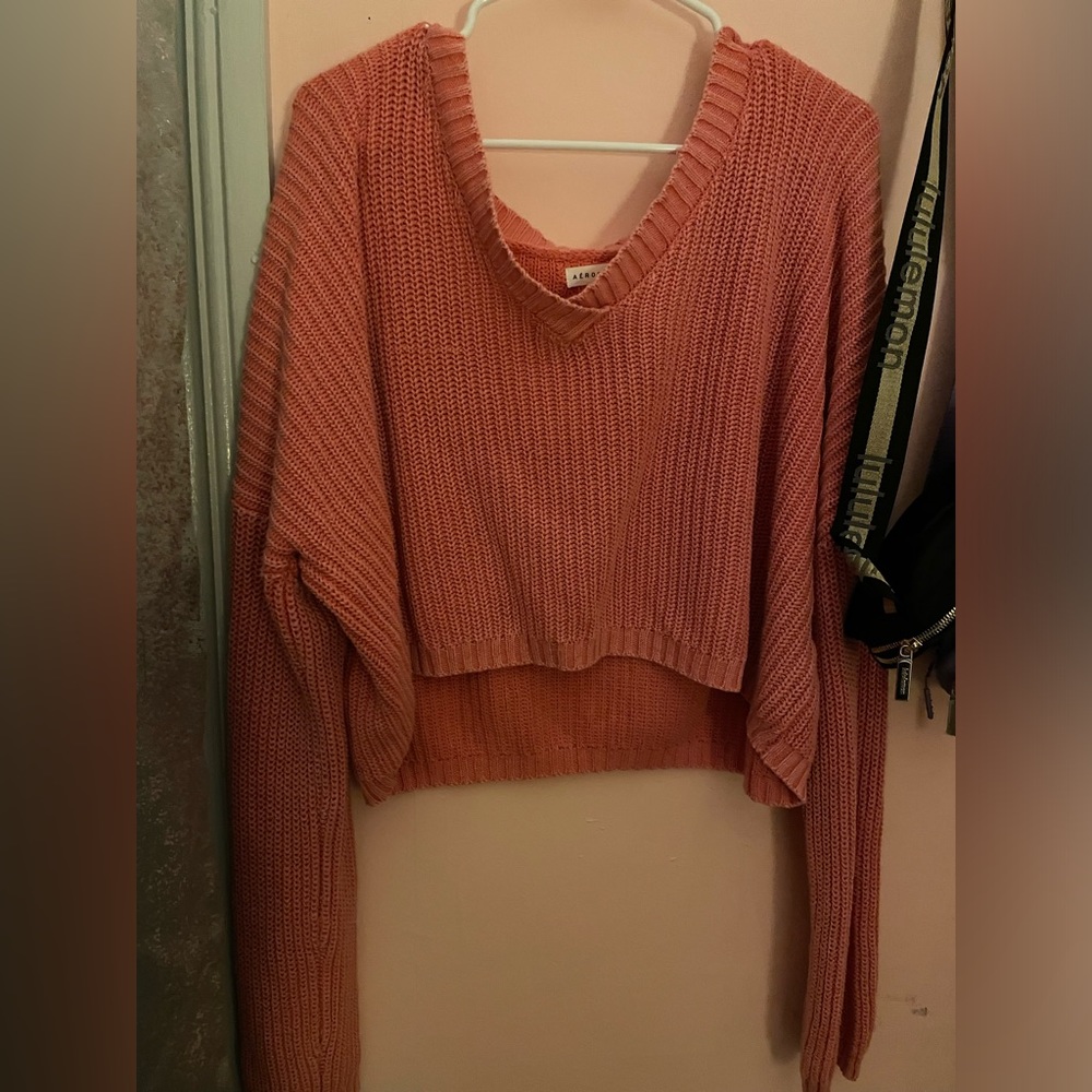 Pink cropped sweater